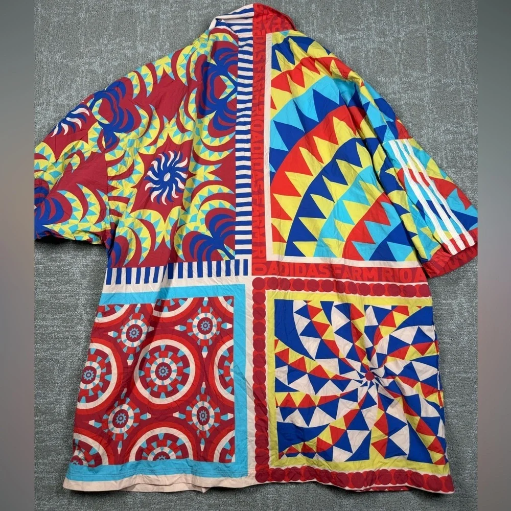 Adidas Farm Rio Kaleidoscope Button Down Colorful Shirt L-XL - Picture 6 of 7